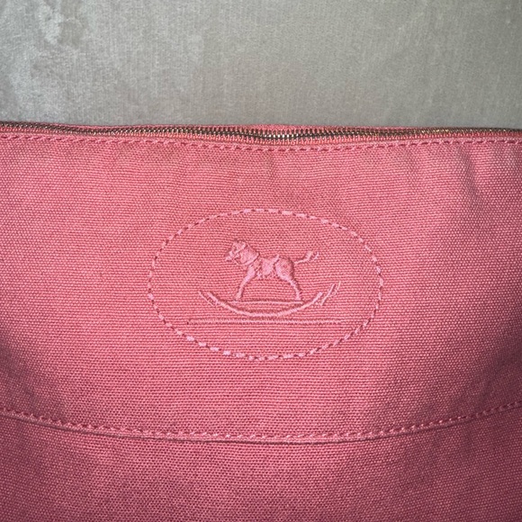 Hermes Salmon Canvas Large Pouch - Picture 2 of 11